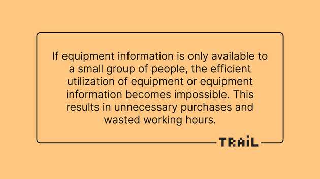 Equipment management system shares the information with all relevant people